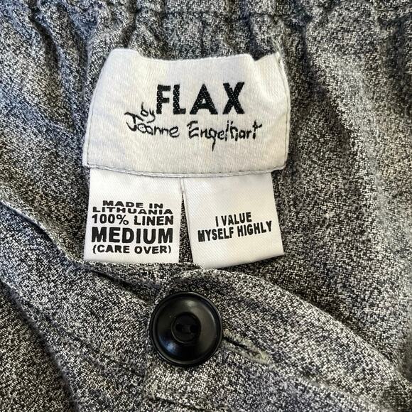 Vintage Flax by Jeanne Engelhart Gray Trouser Pants high Waisted Minimal Size M - Picture 2 of 9